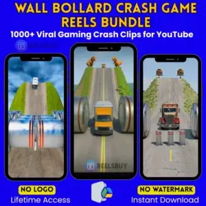 1000+Wall Bollard Crash Game Reels Bundle | Viral Gaming Crash Clips